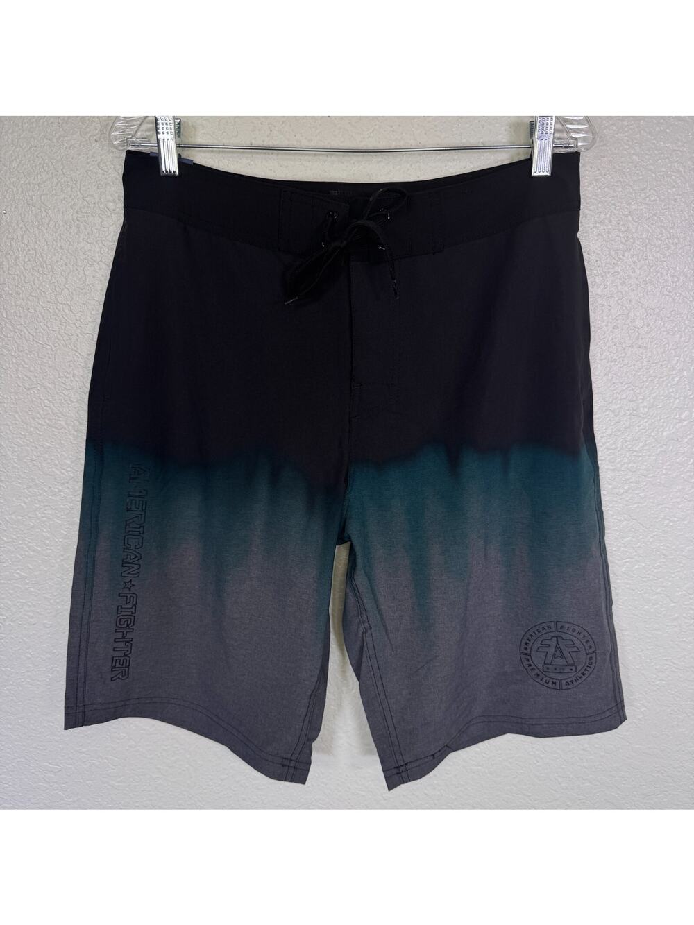 American Fighter Board Short Mens 31 Triumph Swim Trunks Ombre Beach Cruise NEW